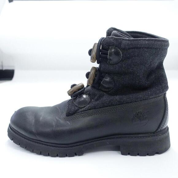 Timberland Roll Top Boots Men's US 8M Black Leather Lace Up Round Toe Waterproof - Picture 4 of 9